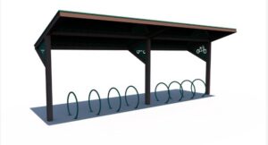 10.5' x 30' All-Steel Bike Shelter