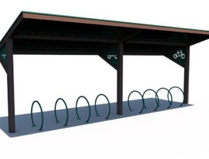 10.5' x 30' All-Steel Bike Shelter
