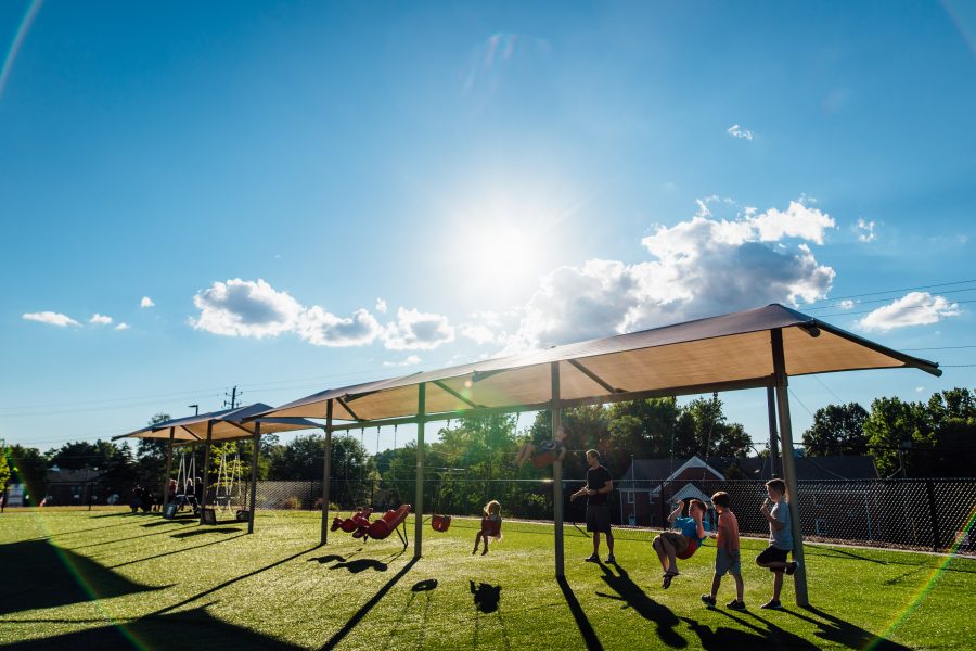 Cumming Parks and Recreation Department-GA-Swing Frames-Single Post Swing Frame with Shade-View 03